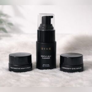 DIME Beauty Mini Skincare Set | Gentle Jelly Cleanser + Eye Serum + Night Cream